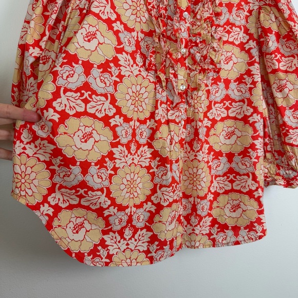 Oliphant Short Sleeve Pintuck Button Down Blouse Size S - Picture 7 of 15